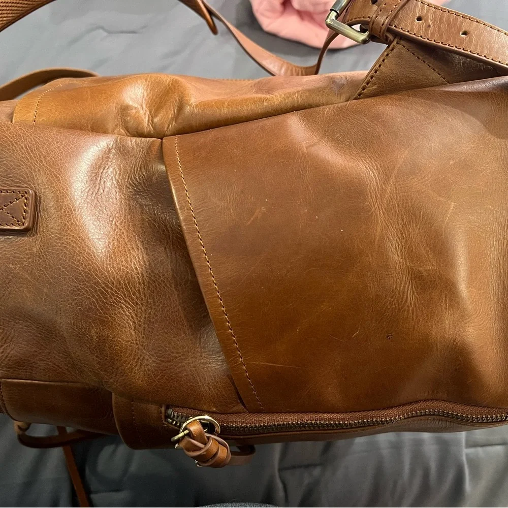 Azaria cognacLeather Baby Bag Backpack - Timeless Organizer